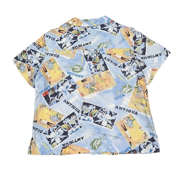 La Cabana Hawaiian Shirt Women's Sz L Antigua Button Up Casual Multicolor - Picture 4 of 7